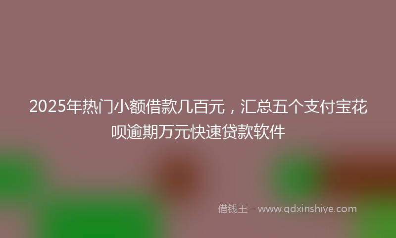 2025年热门小额借款几百元，汇总五个支付宝花呗逾期万元快速贷款软件