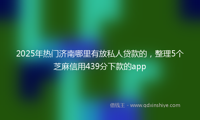 2025年热门济南哪里有放私人贷款的，整理5个芝麻信用439分下款的app