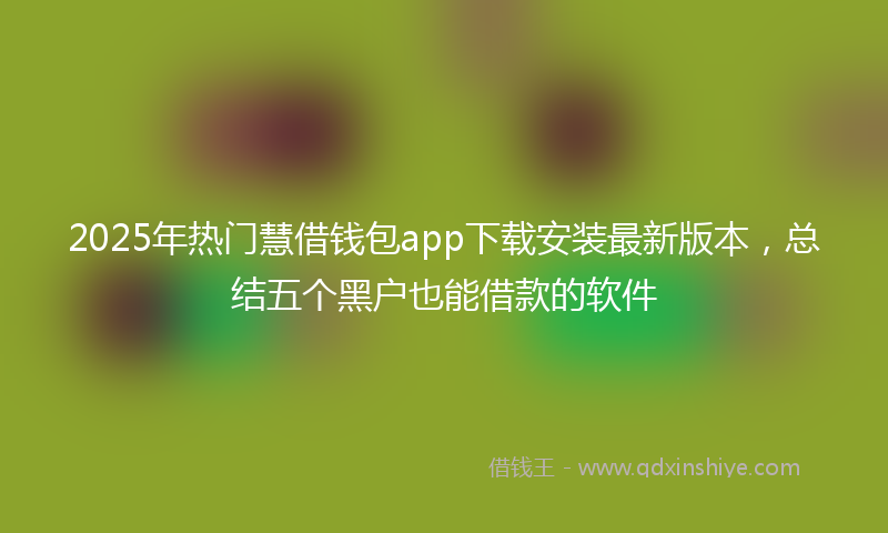 2025年热门慧借钱包app下载安装最新版本，总结五个黑户也能借款的软件