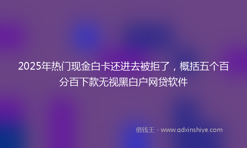 2025年热门现金白卡还进去被拒了，概括五个百分百下款无视黑白户网贷软件