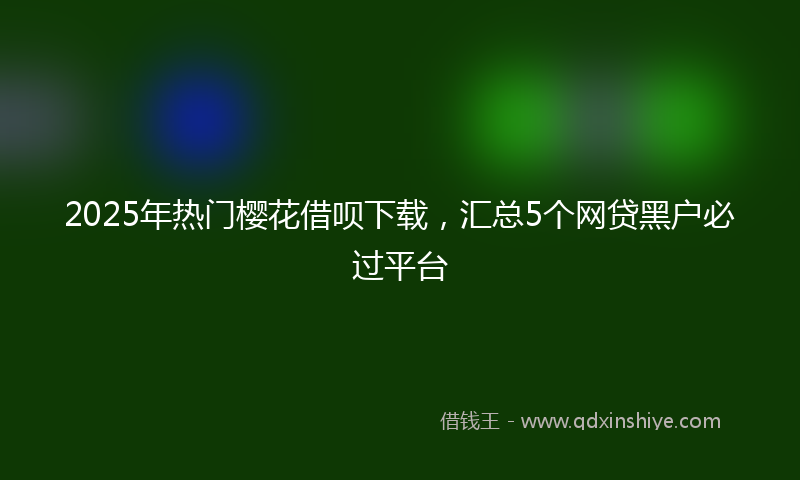 2025年热门樱花借呗下载，汇总5个网贷黑户必过平台