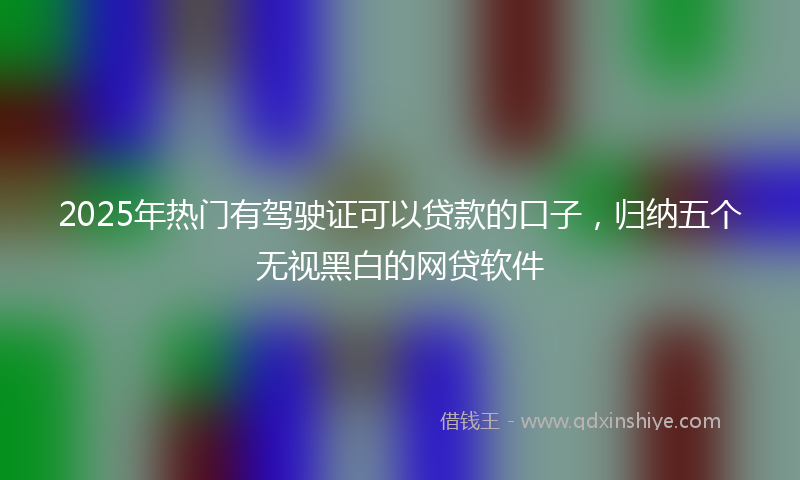 2025年热门有驾驶证可以贷款的口子，归纳五个无视黑白的网贷软件