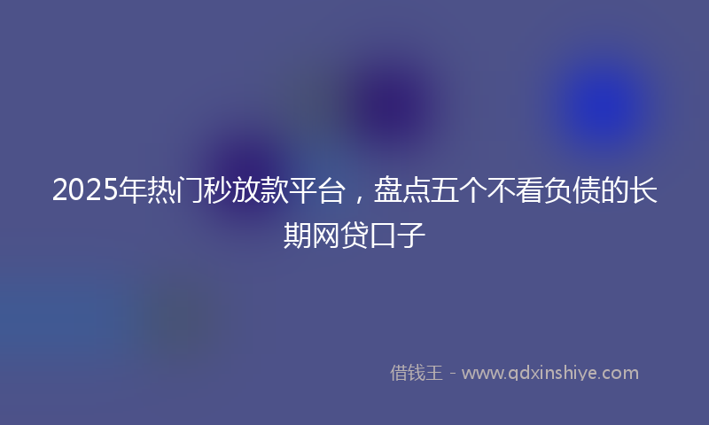2025年热门秒放款平台，盘点五个不看负债的长期网贷口子