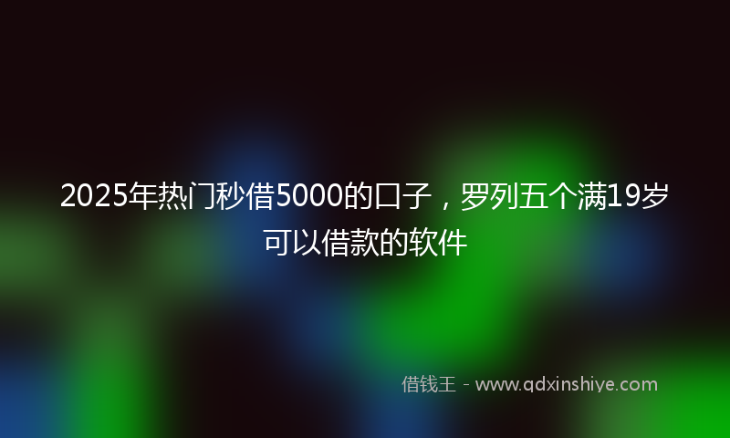2025年热门秒借5000的口子，罗列五个满19岁可以借款的软件