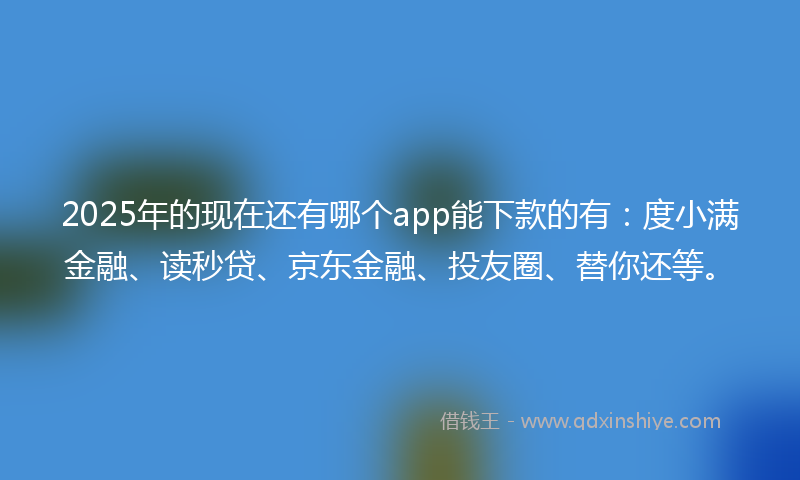 2025年的现在还有哪个app能下款的有：度小满金融、读秒贷、京东金融、投友圈、替你还等。