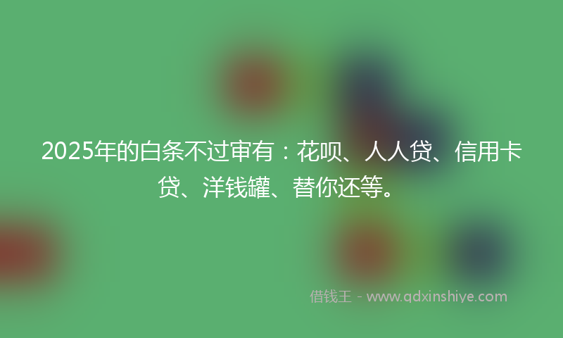 2025年的白条不过审有：花呗、人人贷、信用卡贷、洋钱罐、替你还等。