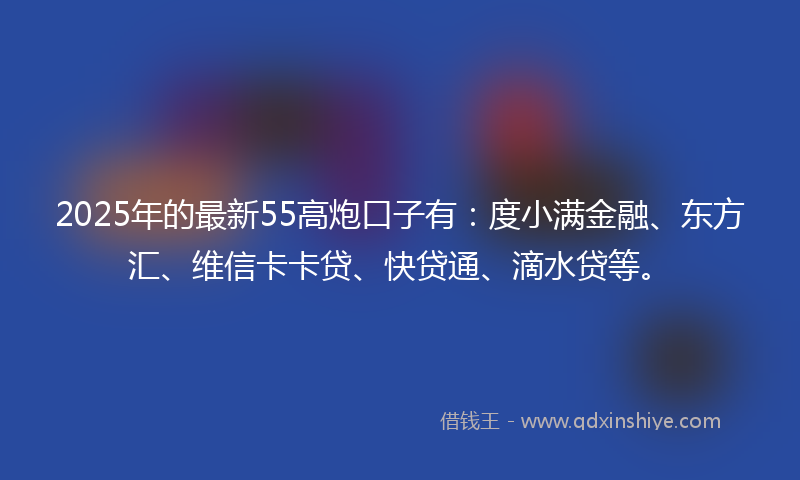 2025年的最新55高炮口子有：度小满金融、东方汇、维信卡卡贷、快贷通、滴水贷等。