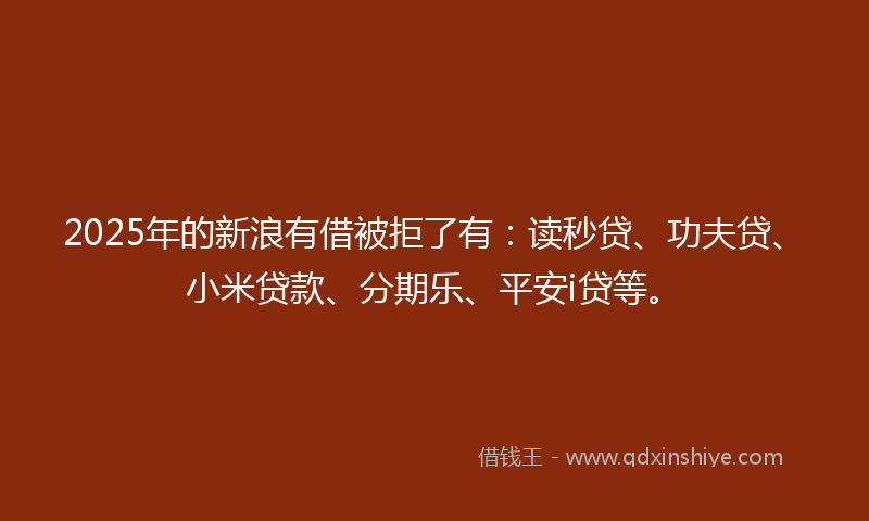 2025年的新浪有借被拒了有：读秒贷、功夫贷、小米贷款、分期乐、平安i贷等。