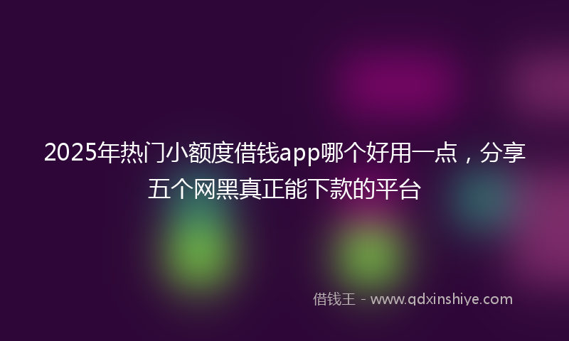 2025年热门小额度借钱app哪个好用一点，分享五个网黑真正能下款的平台