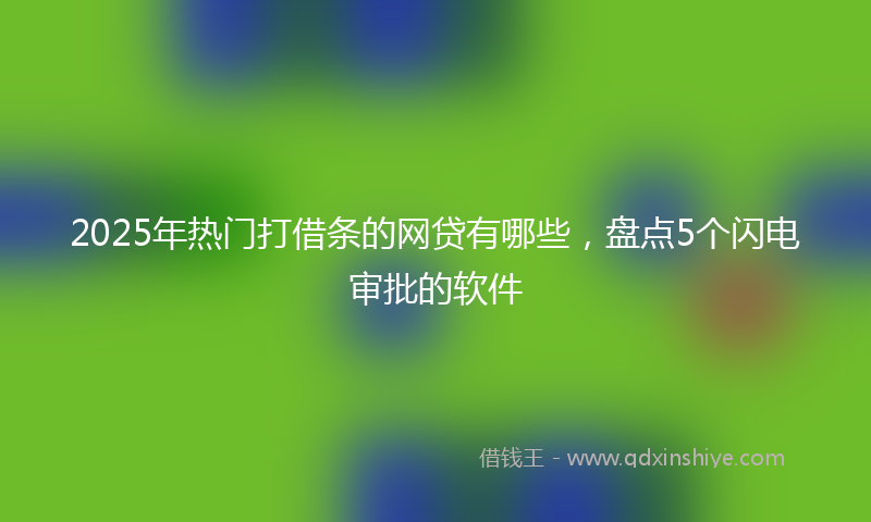 2025年热门打借条的网贷有哪些，盘点5个闪电审批的软件