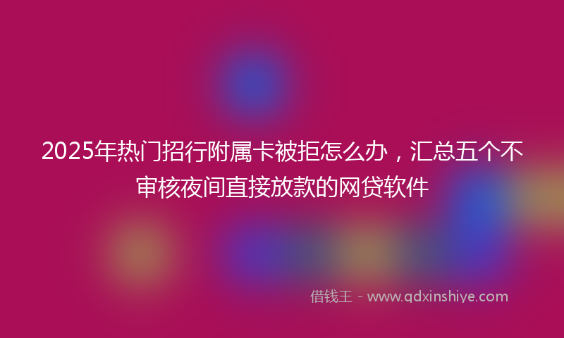 2025年热门招行附属卡被拒怎么办，汇总五个不审核夜间直接放款的网贷软件
