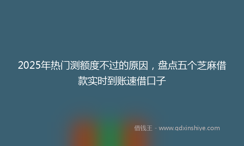 2025年热门测额度不过的原因，盘点五个芝麻借款实时到账速借口子
