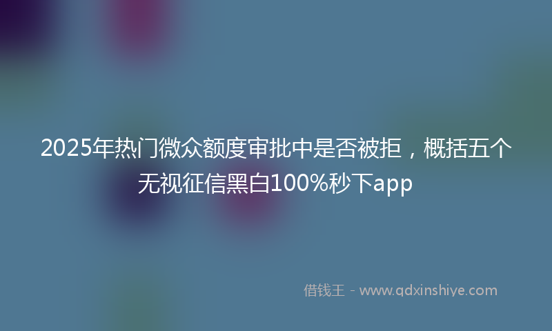 2025年热门微众额度审批中是否被拒，概括五个无视征信黑白100%秒下app