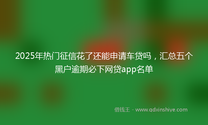 2025年热门征信花了还能申请车贷吗，汇总五个黑户逾期必下网贷app名单