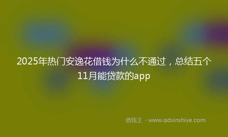 2025年热门安逸花借钱为什么不通过，总结五个11月能贷款的app