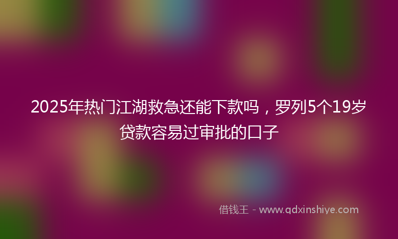 2025年热门江湖救急还能下款吗，罗列5个19岁贷款容易过审批的口子