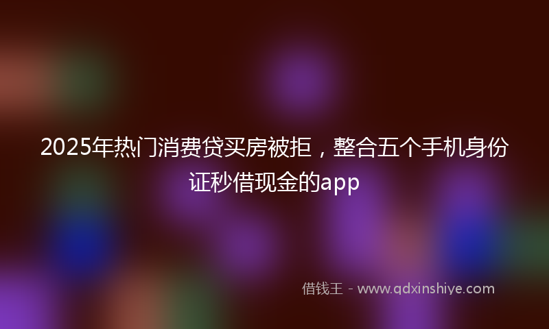 2025年热门消费贷买房被拒，整合五个手机身份证秒借现金的app