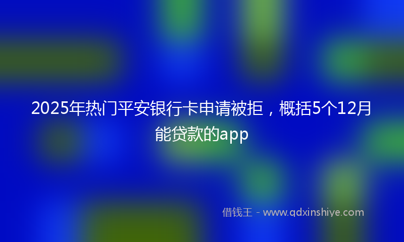 2025年热门平安银行卡申请被拒，概括5个12月能贷款的app