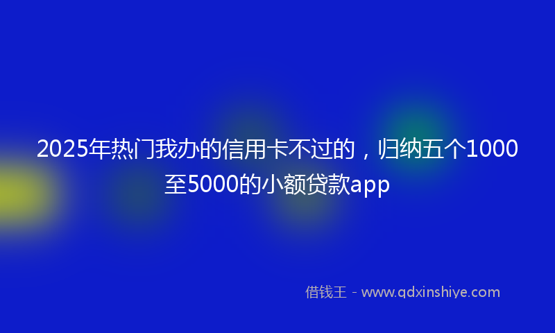 2025年热门我办的信用卡不过的，归纳五个1000至5000的小额贷款app