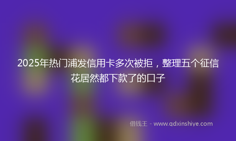2025年热门浦发信用卡多次被拒，整理五个征信花居然都下款了的口子