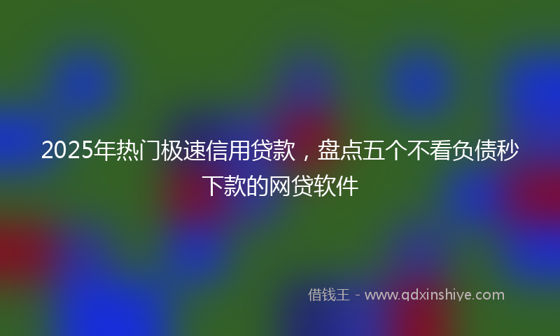 2025年热门极速信用贷款，盘点五个不看负债秒下款的网贷软件
