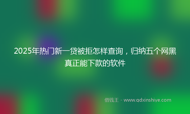 2025年热门新一贷被拒怎样查询，归纳五个网黑真正能下款的软件