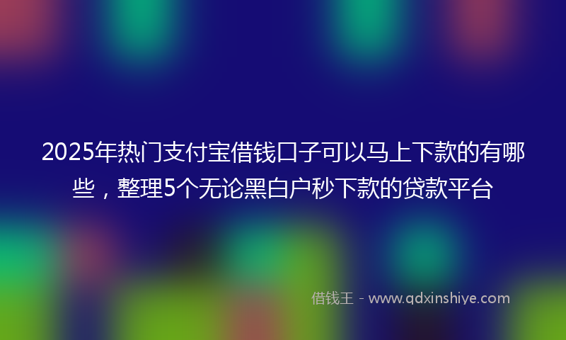 2025年热门支付宝借钱口子可以马上下款的有哪些，整理5个无论黑白户秒下款的贷款平台