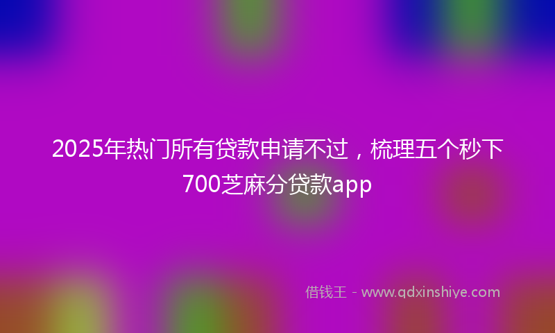 2025年热门所有贷款申请不过，梳理五个秒下700芝麻分贷款app