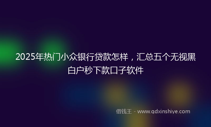 2025年热门小众银行贷款怎样，汇总五个无视黑白户秒下款口子软件