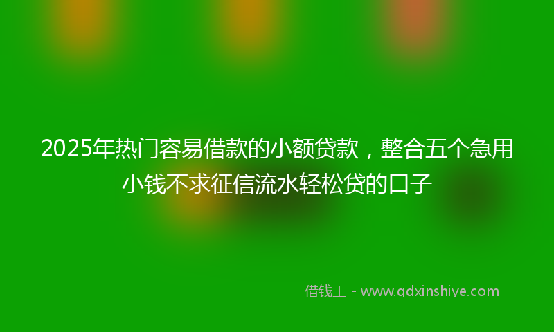 2025年热门容易借款的小额贷款，整合五个急用小钱不求征信流水轻松贷的口子