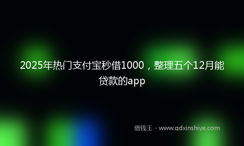 2025年热门支付宝秒借1000，整理五个12月能贷款的app