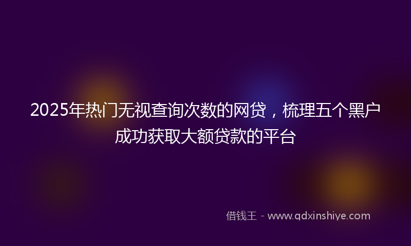 2025年热门无视查询次数的网贷，梳理五个黑户成功获取大额贷款的平台