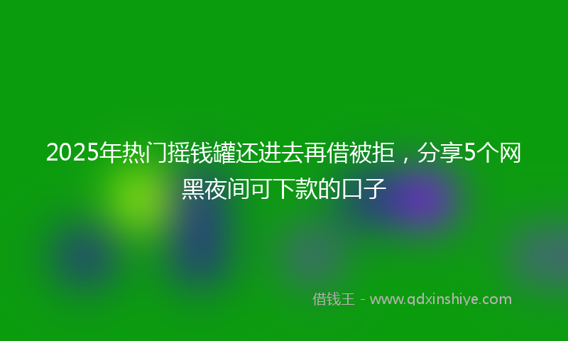 2025年热门摇钱罐还进去再借被拒，分享5个网黑夜间可下款的口子