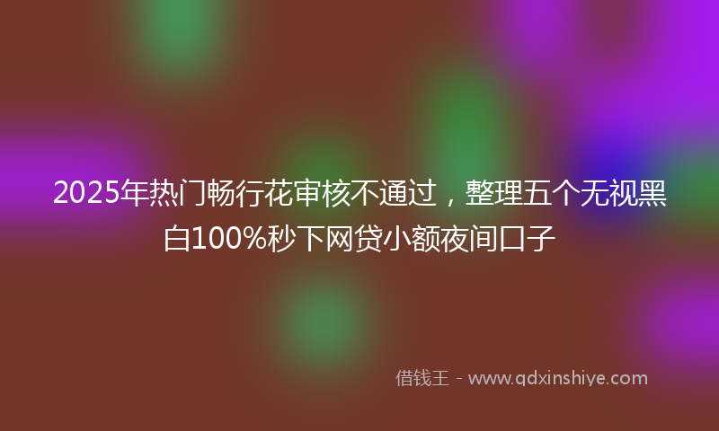 2025年热门畅行花审核不通过，整理五个无视黑白100%秒下网贷小额夜间口子