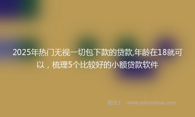 2025年热门无视一切包下款的贷款,年龄在18就可以，梳理5个比较好的小额贷款软件