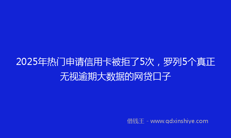 2025年热门申请信用卡被拒了5次，罗列5个真正无视逾期大数据的网贷口子