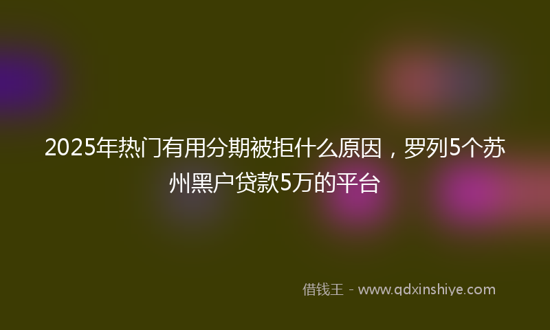 2025年热门有用分期被拒什么原因，罗列5个苏州黑户贷款5万的平台