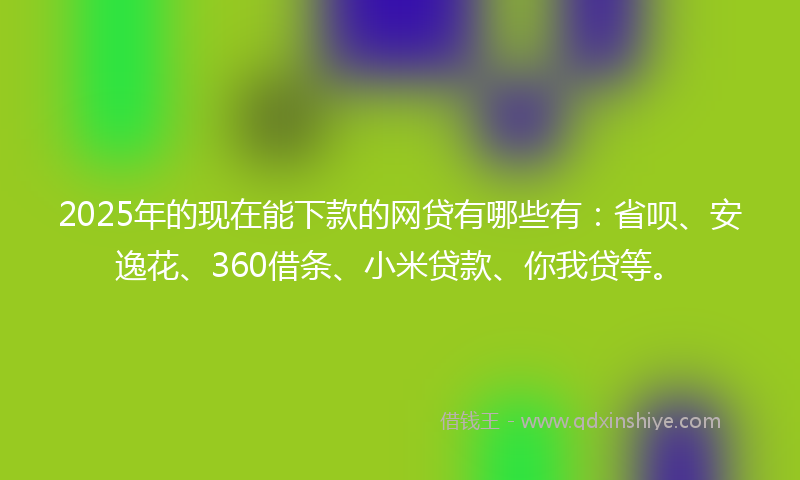 2025年的现在能下款的网贷有哪些有：省呗、安逸花、360借条、小米贷款、你我贷等。