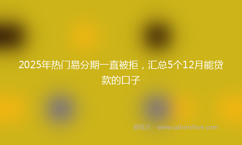 2025年热门易分期一直被拒，汇总5个12月能贷款的口子