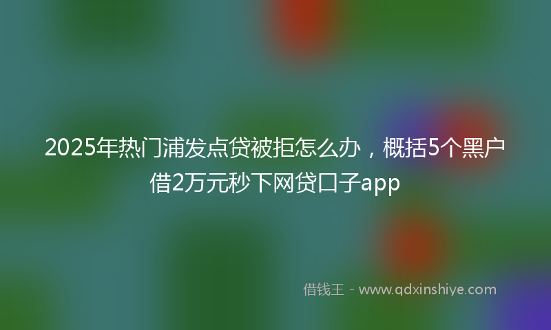 2025年热门浦发点贷被拒怎么办，概括5个黑户借2万元秒下网贷口子app