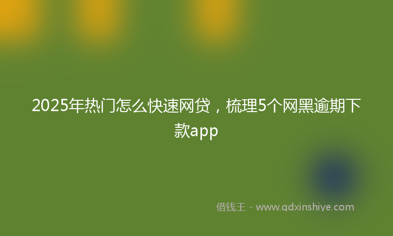 2025年热门怎么快速网贷，梳理5个网黑逾期下款app