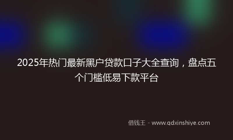 2025年热门最新黑户贷款口子大全查询，盘点五个门槛低易下款平台
