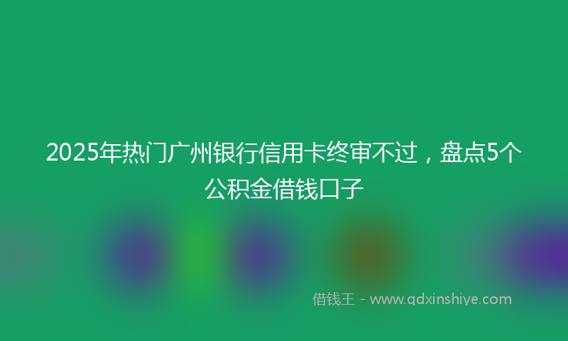 2025年热门广州银行信用卡终审不过，盘点5个公积金借钱口子