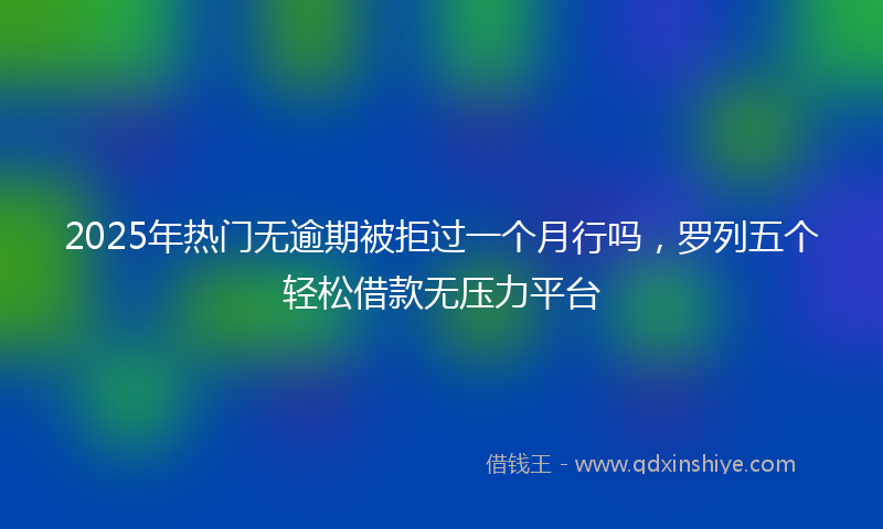 2025年热门无逾期被拒过一个月行吗，罗列五个轻松借款无压力平台