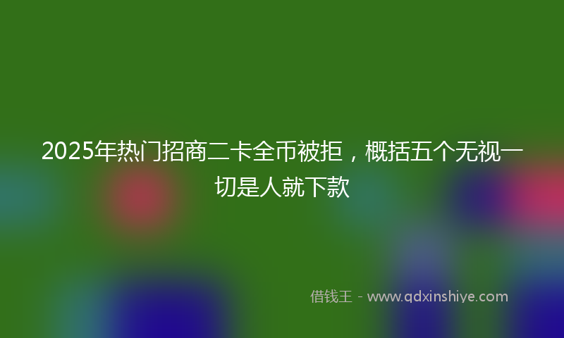 2025年热门招商二卡全币被拒，概括五个无视一切是人就下款