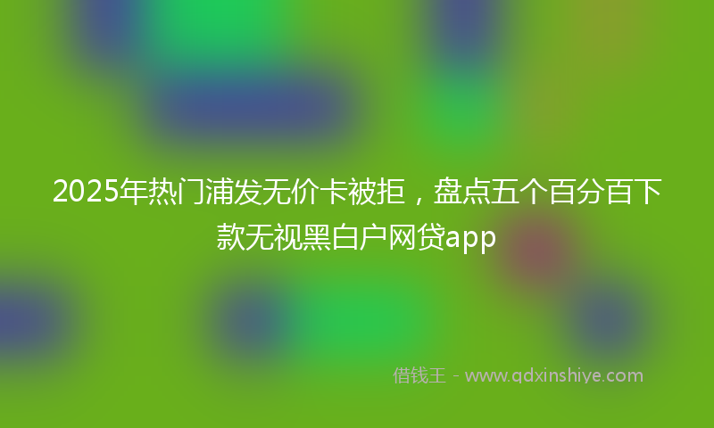2025年热门浦发无价卡被拒，盘点五个百分百下款无视黑白户网贷app