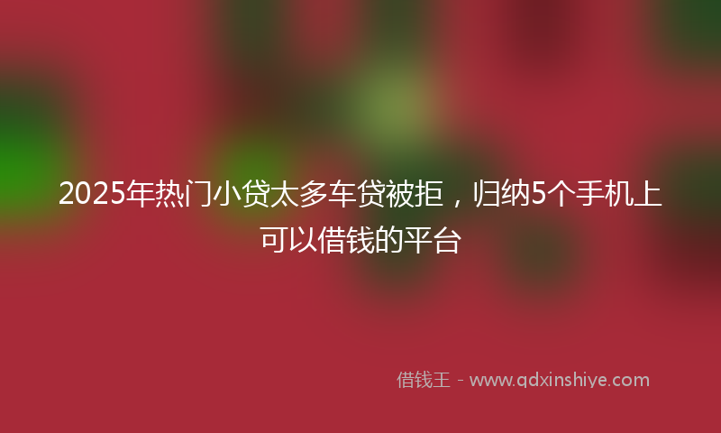 2025年热门小贷太多车贷被拒，归纳5个手机上可以借钱的平台