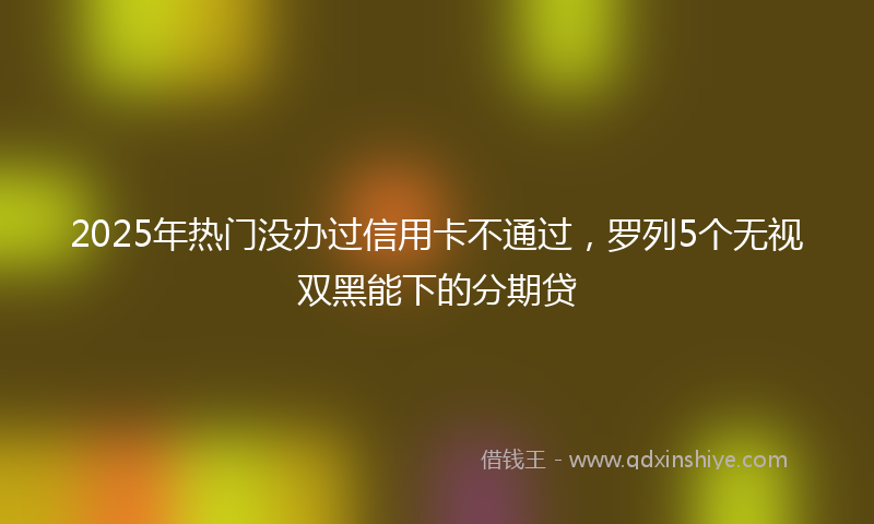 2025年热门没办过信用卡不通过，罗列5个无视双黑能下的分期贷