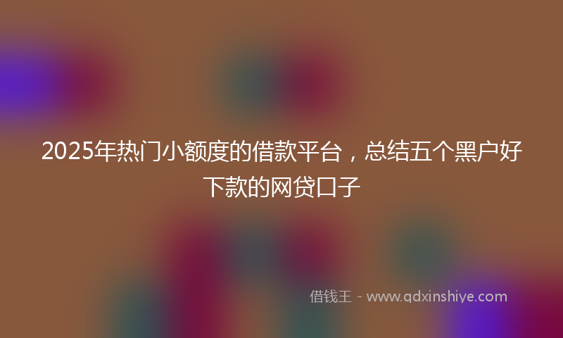 2025年热门小额度的借款平台，总结五个黑户好下款的网贷口子