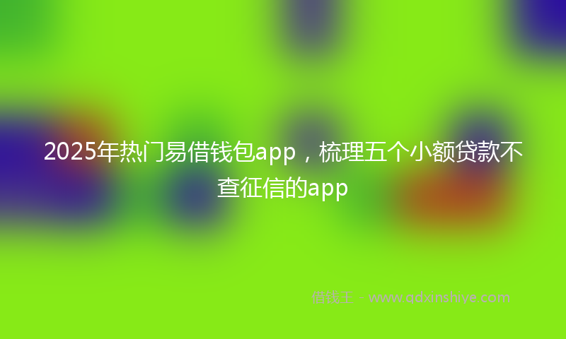 2025年热门易借钱包app，梳理五个小额贷款不查征信的app